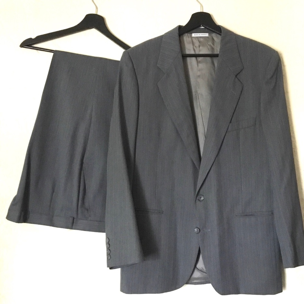 VTG Yves Saint Laurent La Sartoria Gray Pinstripe Two-Piece Suit